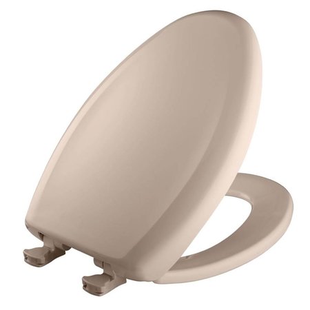 CHESTERFIELD LEATHER Elongated Plastic Toilet Seat with STA-TITE Easy-Clean & Change & Whisper-Close Hinge in Blush CH1792574